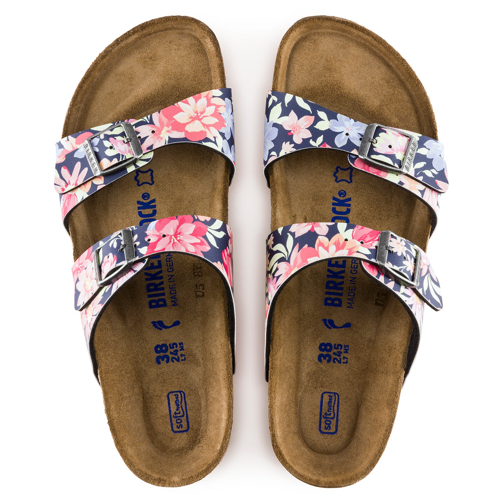 Birkenstock Sydney Birko-Flor Super Flower Navy