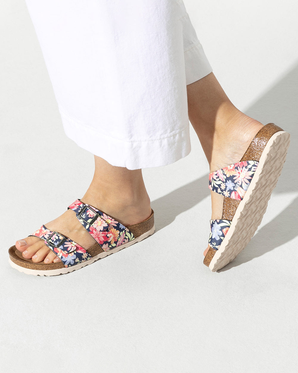 Birkenstock Sydney Birko-Flor Super Flower Navy